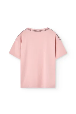 Maglietta a maglia per bambino in colore rosa.