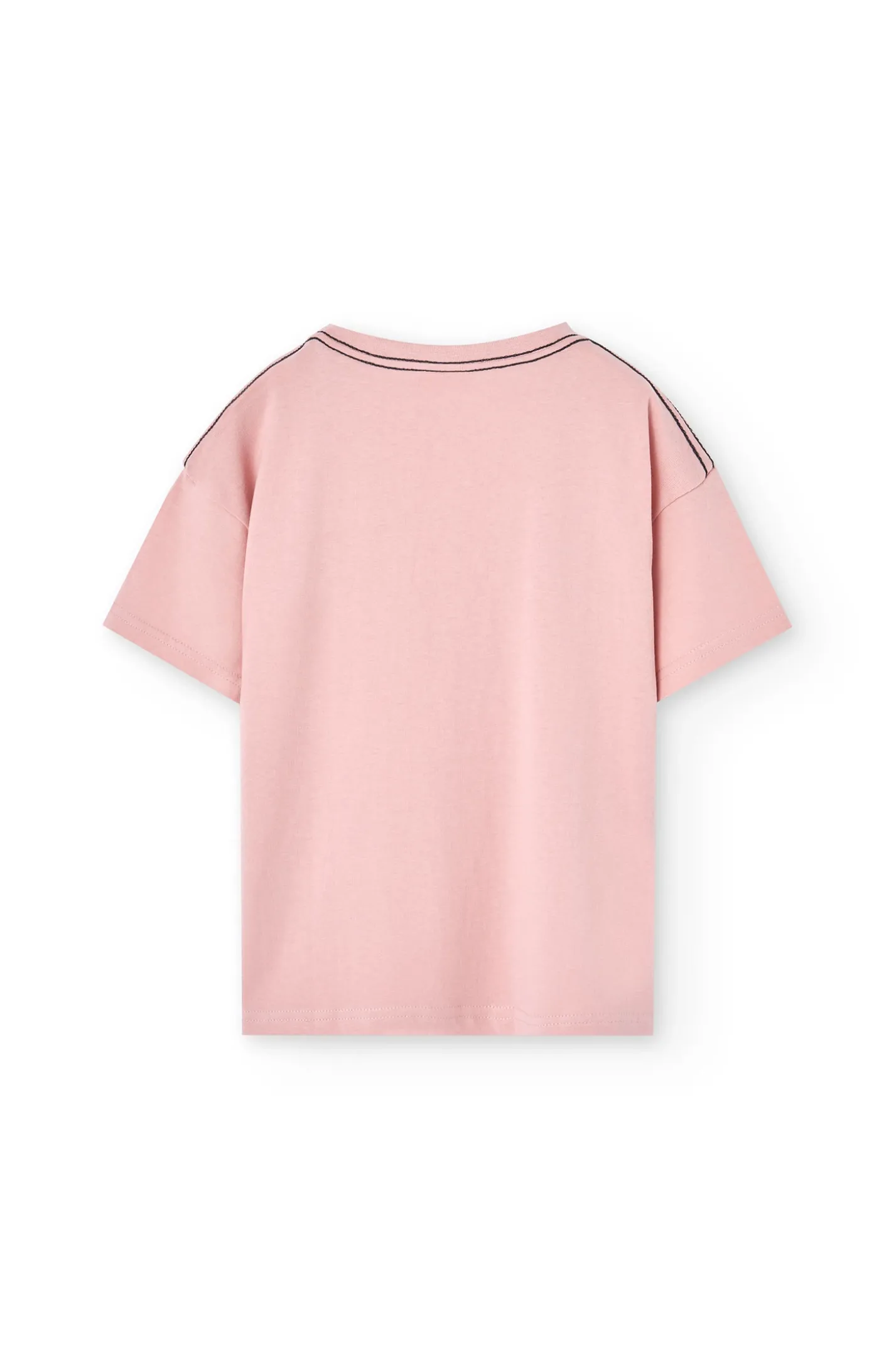 Maglietta a maglia per bambino in colore rosa.