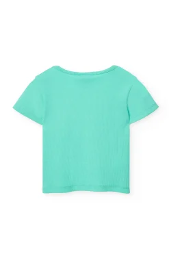 Maglietta a maglia per bambina di colore verde