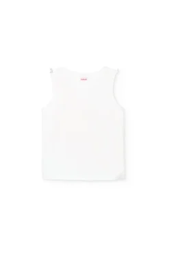 Maglietta a maglia per bambina di colore bianco con stampa