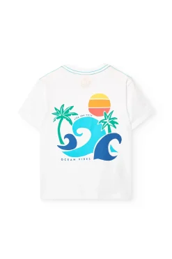 Maglietta a maglia per bambino di colore bianco