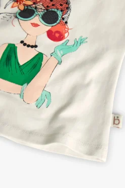 Maglietta a maglia per bambina in colore bianco