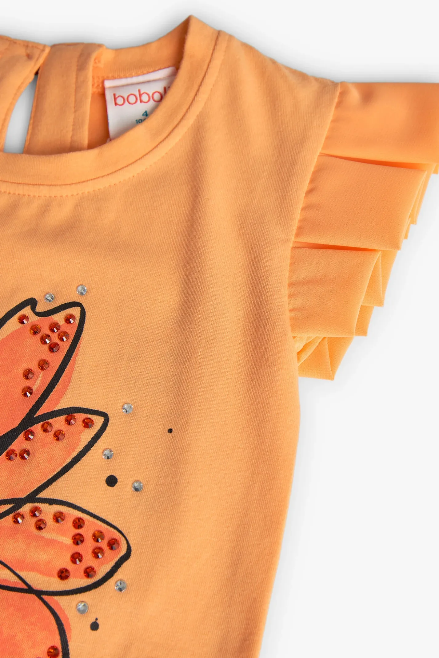 Maglietta a maglia per bambina di colore arancione