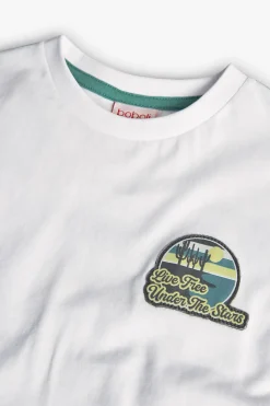 Maglietta a maglia per bambino in bianco con stampa