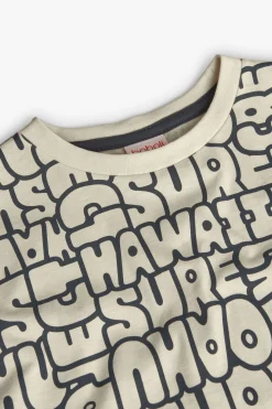 Maglietta a maglia per bambino con stampa in color crema