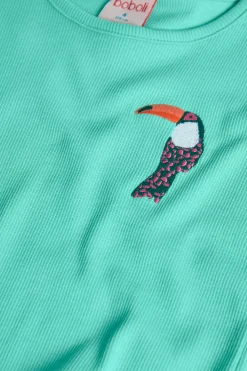 Maglietta a maglia per bambina di colore verde