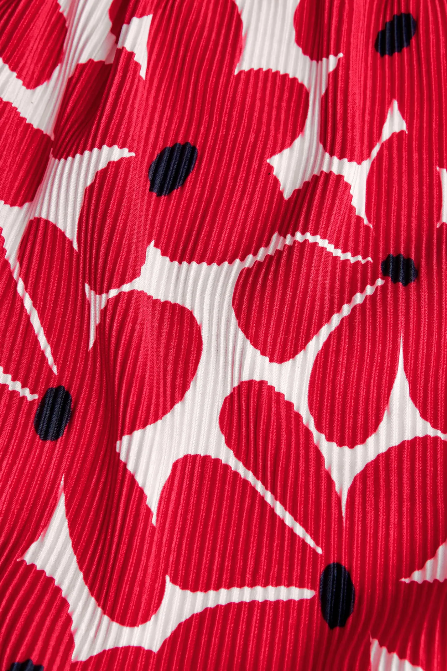Maglietta a maglia per bambina con stampa floreale in rosso e bianco