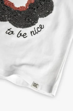 Maglietta a maglia per bambina in bianco