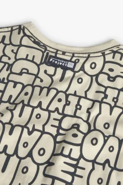 Maglietta a maglia per bambino con stampa in color crema