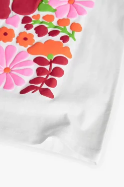 Maglietta a maglia per bambina di colore bianco con stampa