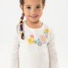 Maglietta a maglia per neonata in colore bianco combinato