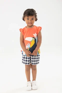 Maglietta a maglia per neonata in rosso con stampa