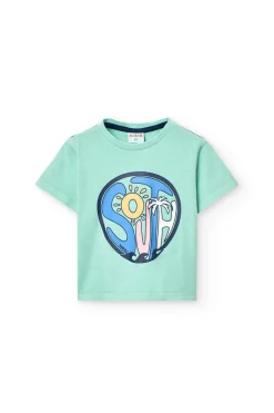 Maglietta a maglia per neonato in verde