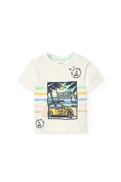 Maglietta a maglia per neonato in bianco