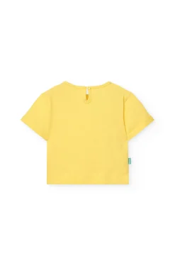 Maglietta a maglia per neonata in giallo
