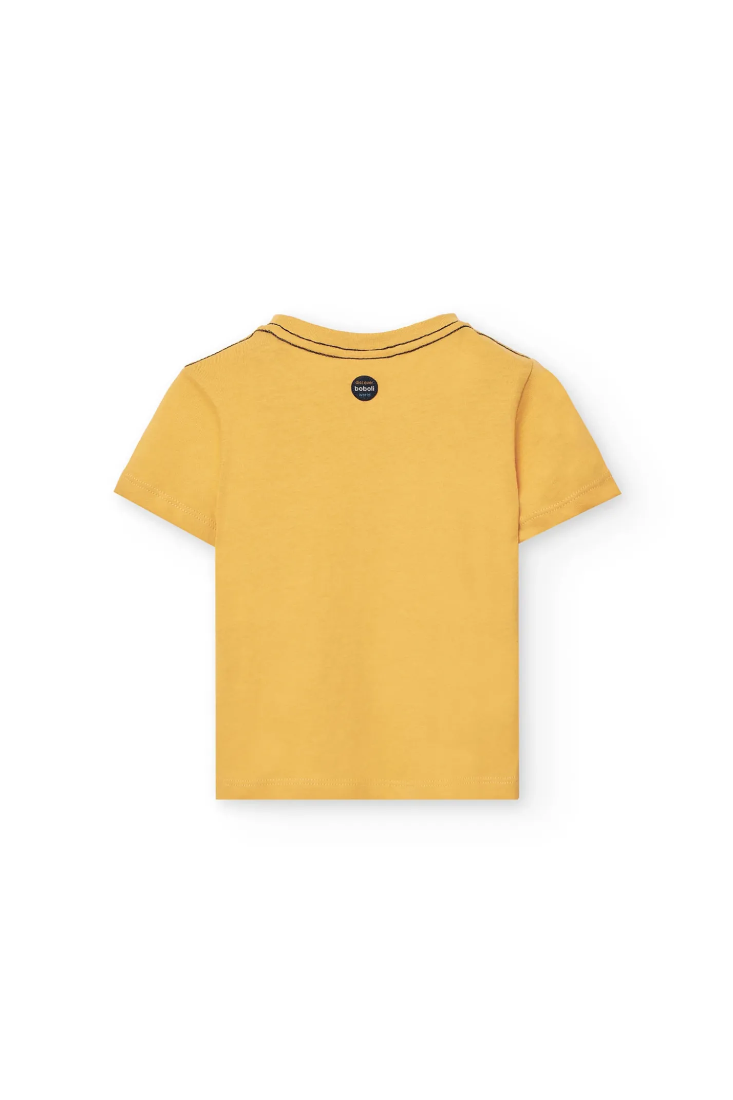 Maglietta a maglia per neonato in colore giallo con stampa.
