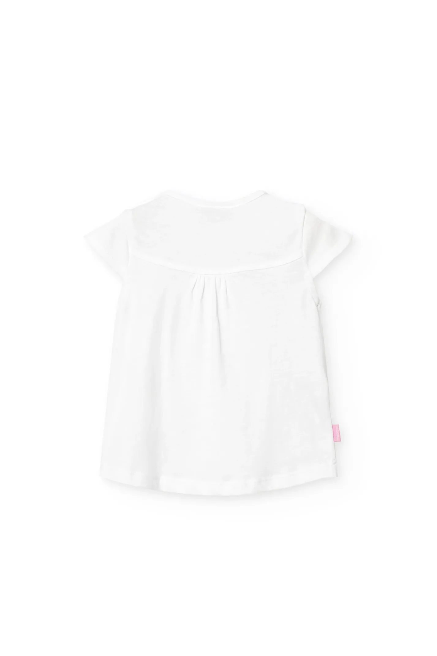 Maglietta a maglia per neonata in colore bianco con stampa di frutti