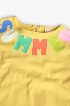 Maglietta a maglia per neonata in giallo