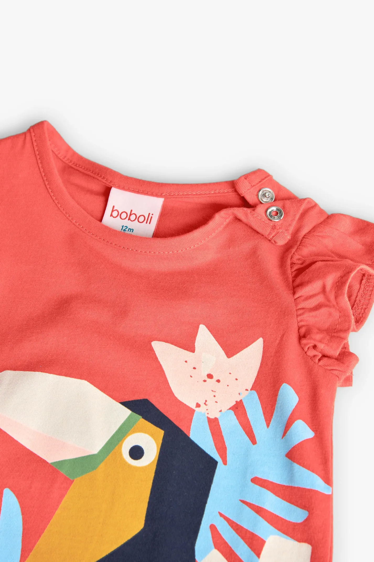 Maglietta a maglia per neonata in rosso con stampa