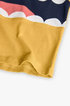 Maglietta a maglia per neonato in colore giallo con stampa.