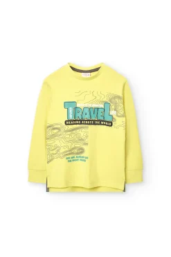 Maglietta a maniche lunghe per bambino in maglia verde.