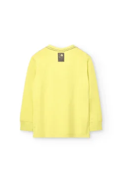 Maglietta a maniche lunghe per bambino in maglia verde.