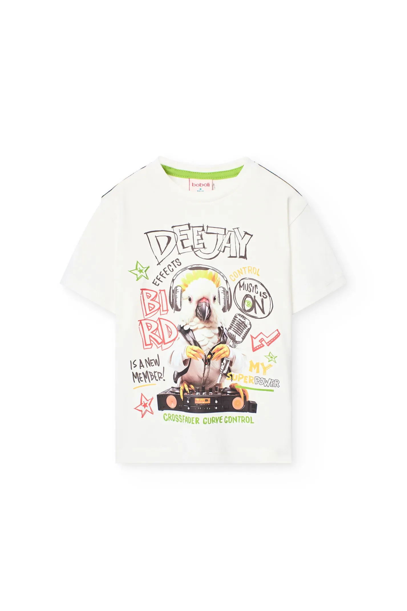 Maglietta base in maglia per bambino di colore bianco