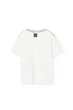 Maglietta base in maglia per bambino di colore bianco