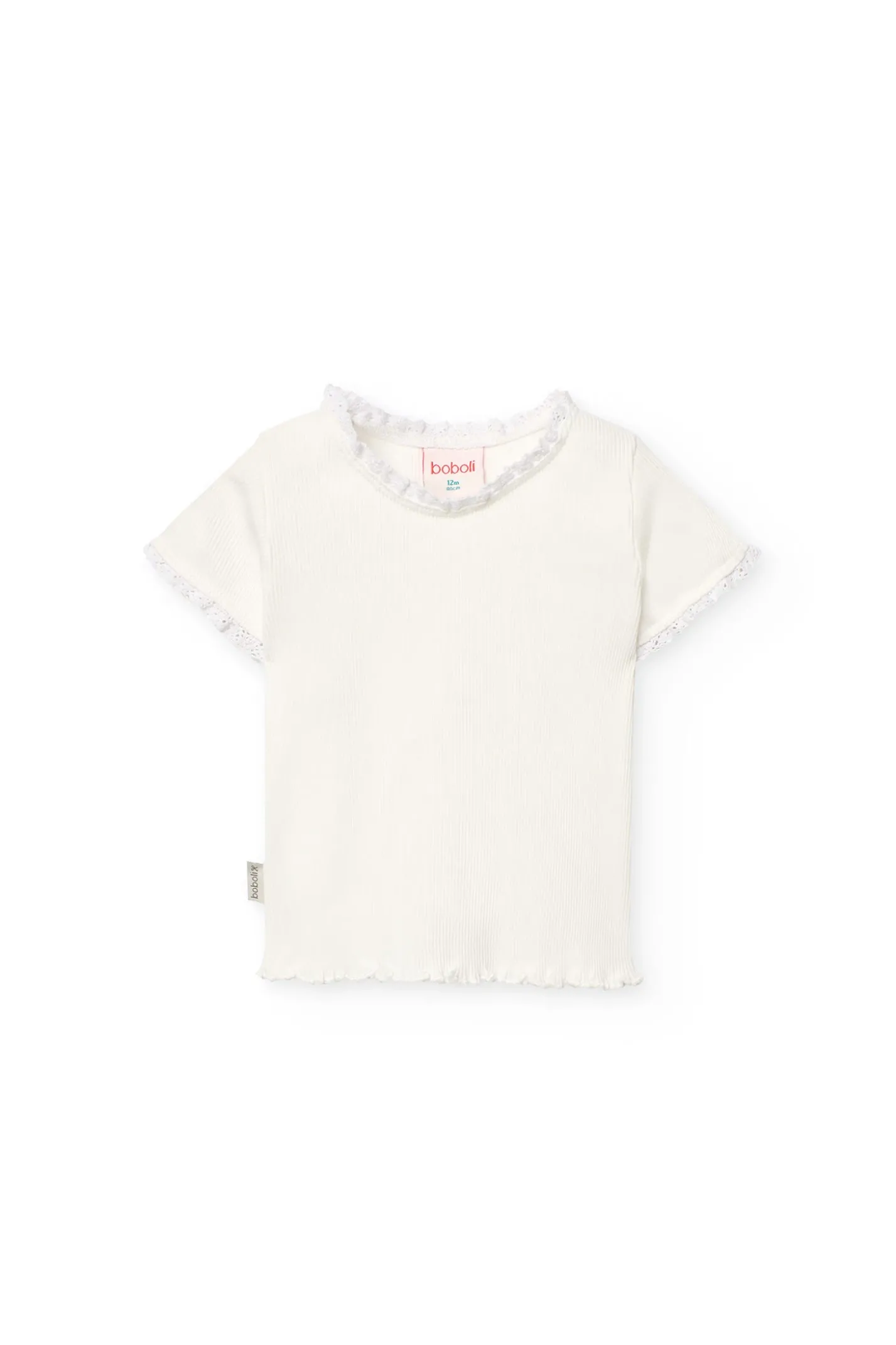 Maglietta basic in jersey per neonata di colore bianco.