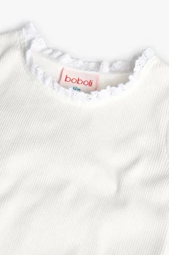 Maglietta basic in jersey per neonata di colore bianco.