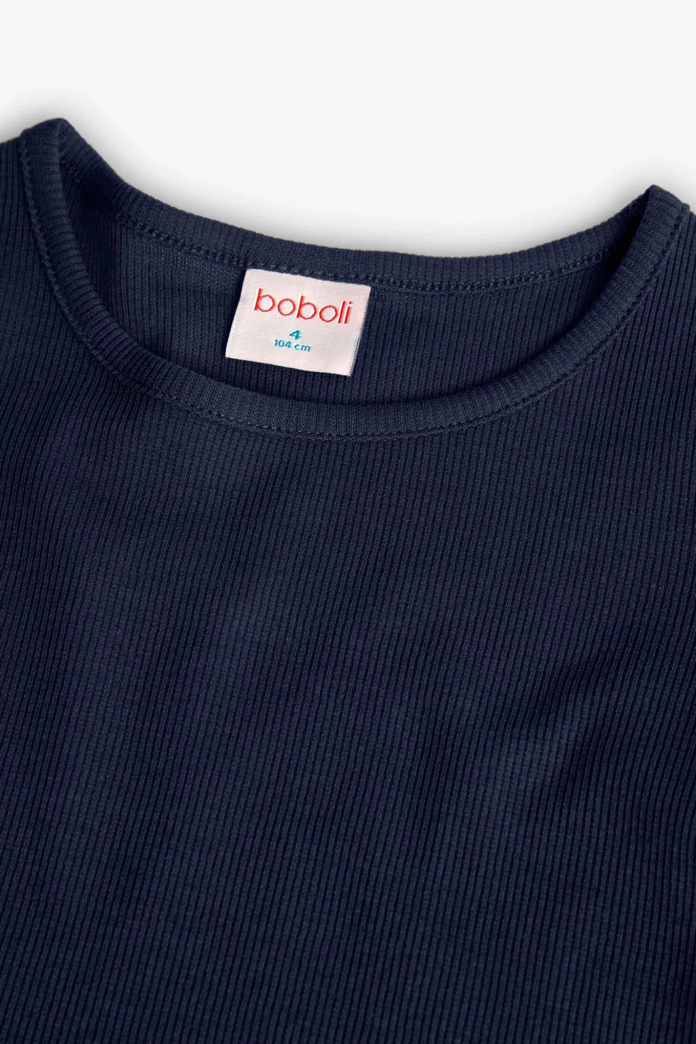 Maglietta basic in jersey per bambina di colore blu navy