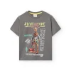 Maglietta basic in maglia per bambino di colore grigio