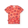 Maglietta basic in maglia per neonata in colore rosso.