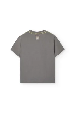Maglietta basic in maglia per bambino di colore grigio
