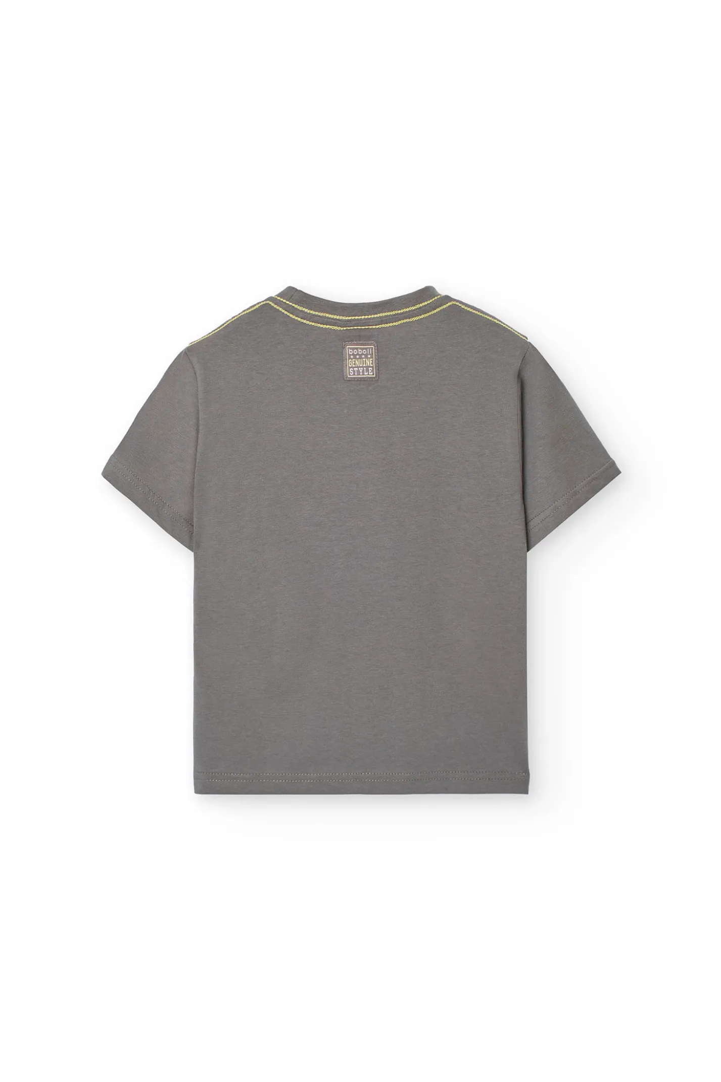 Maglietta basic in maglia per bambino di colore grigio