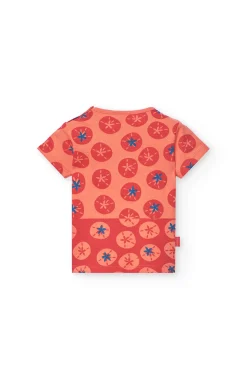 Maglietta basic in maglia per neonata in colore rosso.
