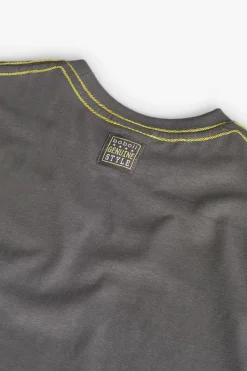 Maglietta basic in maglia per bambino di colore grigio