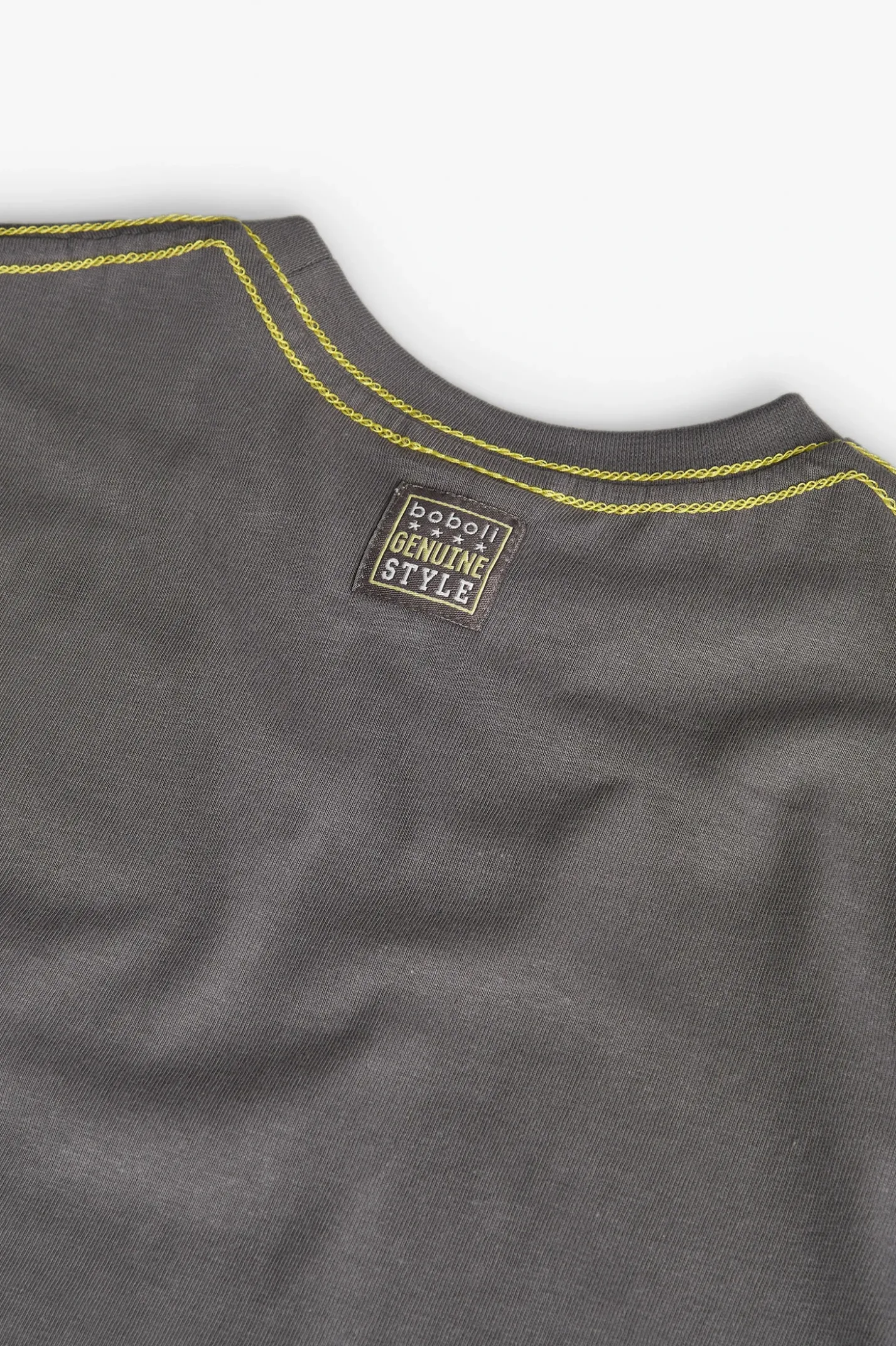 Maglietta basic in maglia per bambino di colore grigio