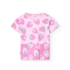 Maglietta basica in maglia per neonata in colore rosa