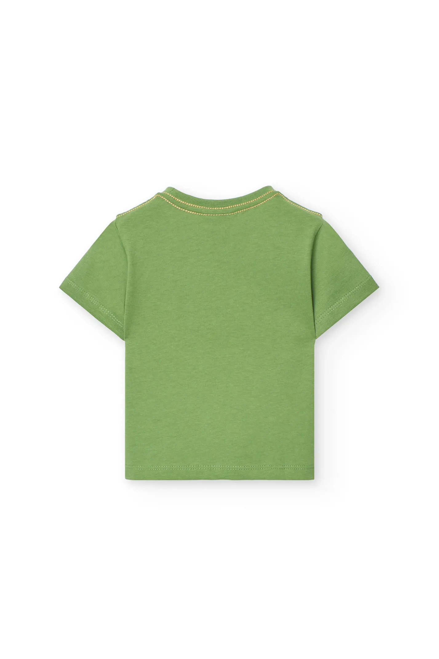 Maglietta basica in maglia per neonato in verde con stampa di scimmia