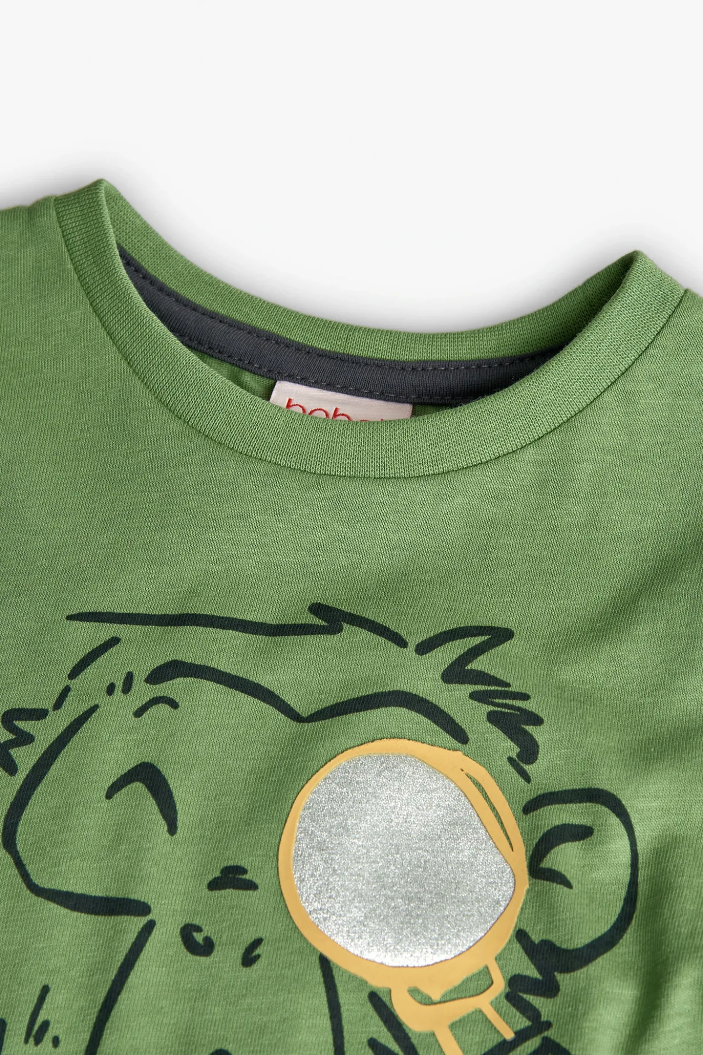 Maglietta basica in maglia per neonato in verde con stampa di scimmia