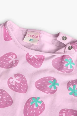Maglietta basica in maglia per neonata in colore rosa