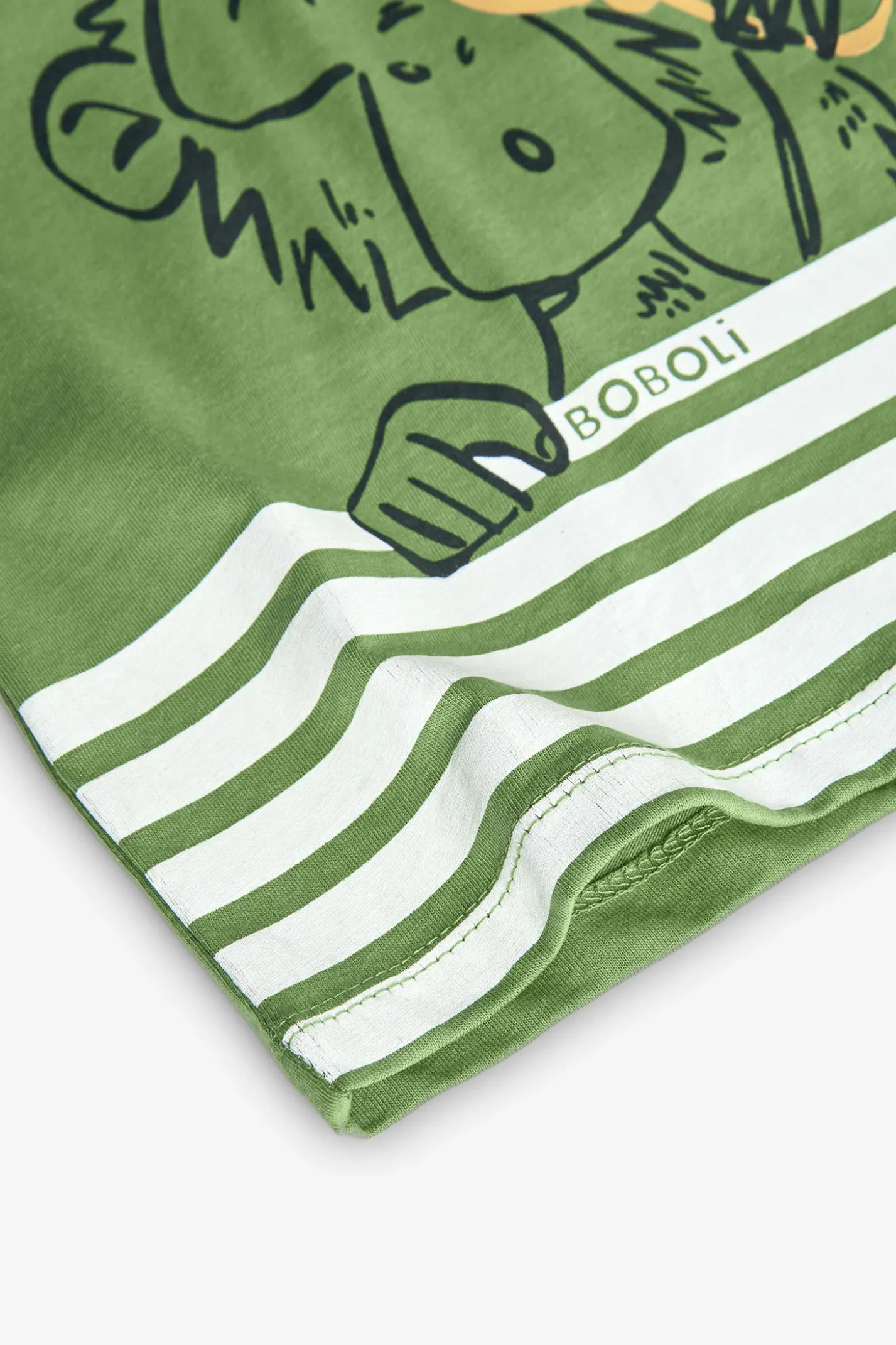 Maglietta basica in maglia per neonato in verde con stampa di scimmia