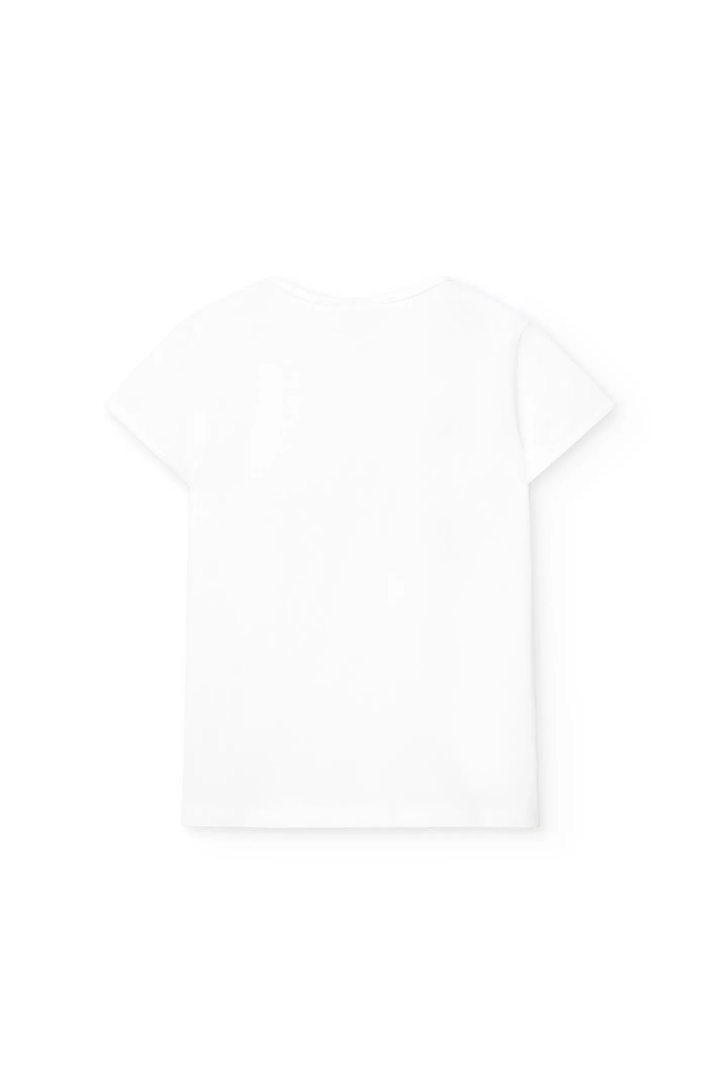 Maglietta di maglia elastica per bambina di colore bianco