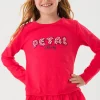 Maglietta in jersey fiammato per bambina colore fragola.