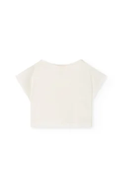 Maglietta in jersey liscio per bambina di colore bianco