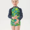 Maglietta in maglia di poliammide per bambina di colore blu marino