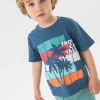 Maglietta in maglia per bambino in colore blu
