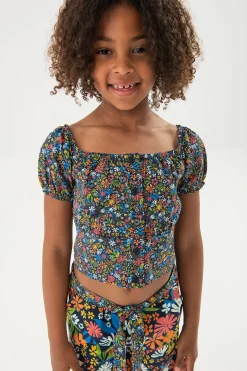 Maglietta in maglia per bambina con stampa