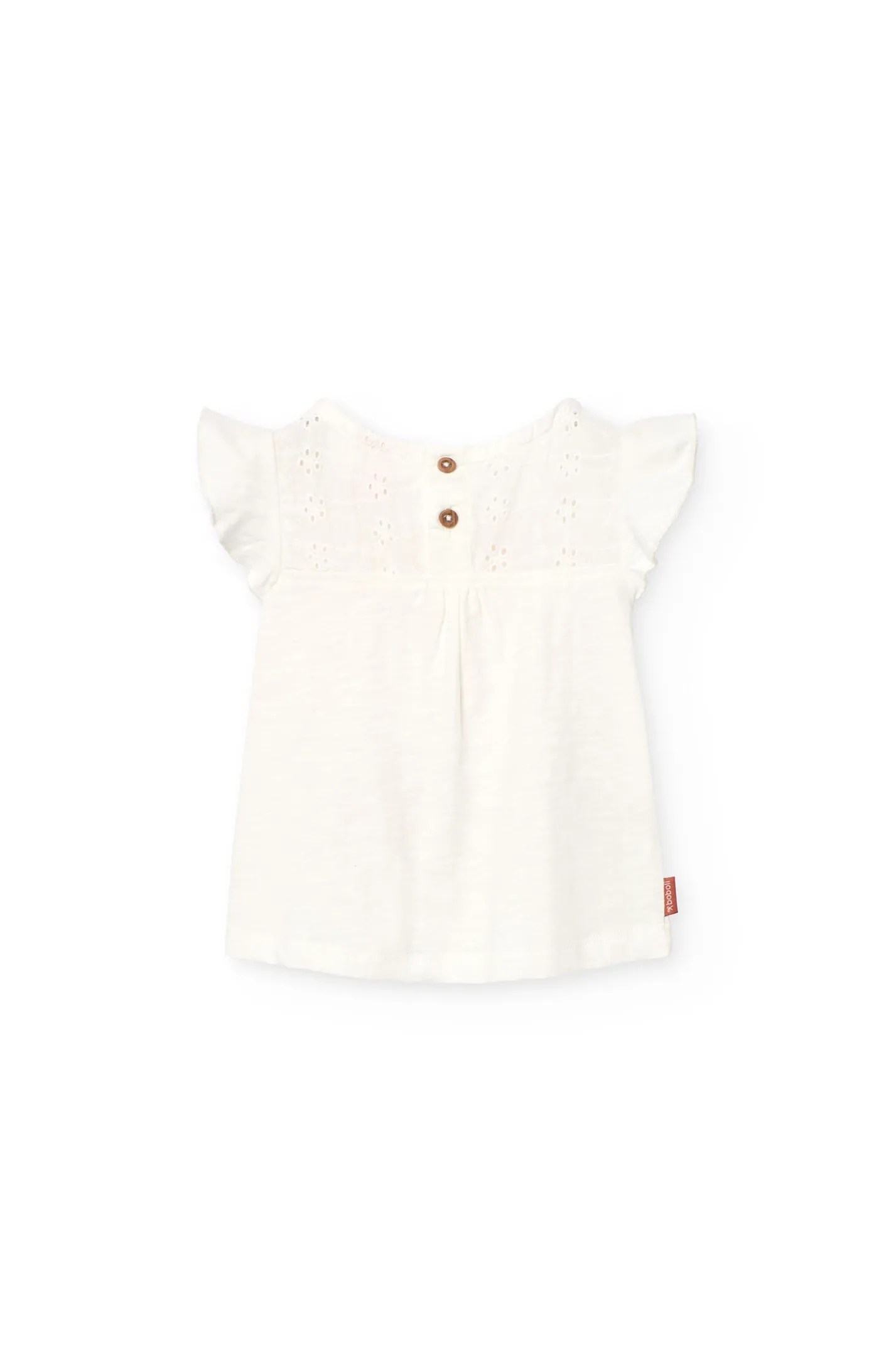 Maglietta in maglia per bambina bianca combinata
